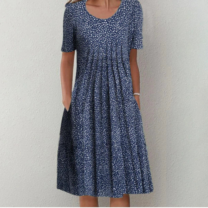Camilla - Blomstret Kjole med Lommer i Casual Stil