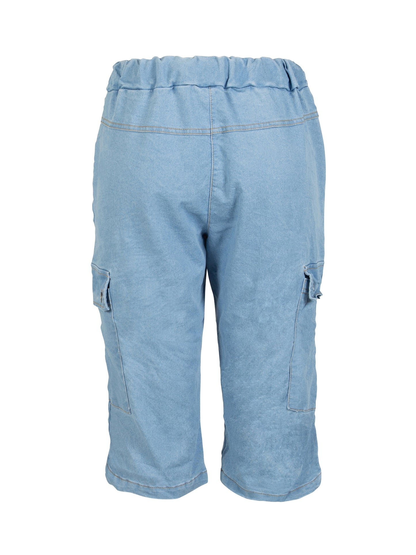 Alice - Lyseblå Cargo Shorts i Knælængde Lyseblå