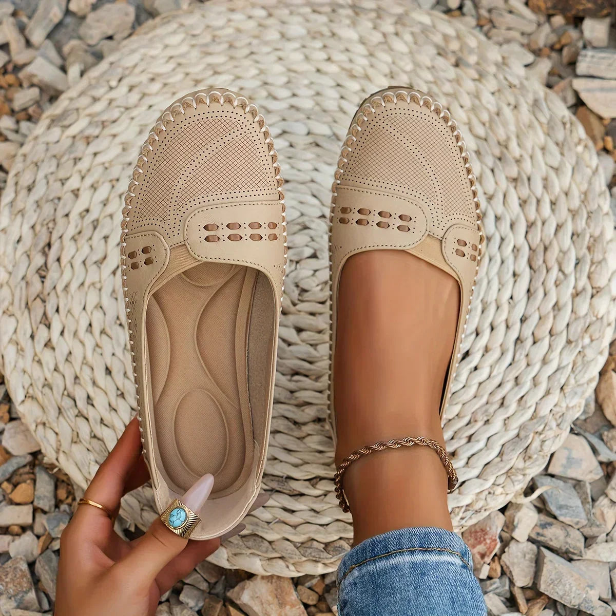 Alva - Ortopædiske Slip-on Sko til Kvinder Beige