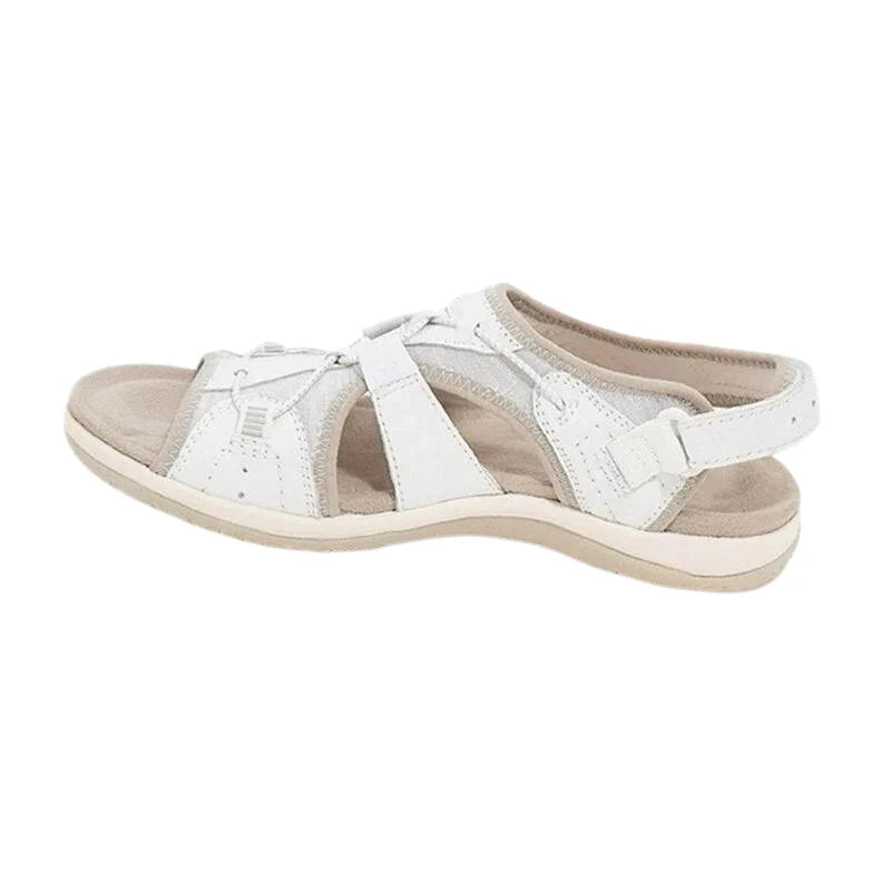 Balbina - Komfortable Strand Sandaler med Åben Tå Hvid