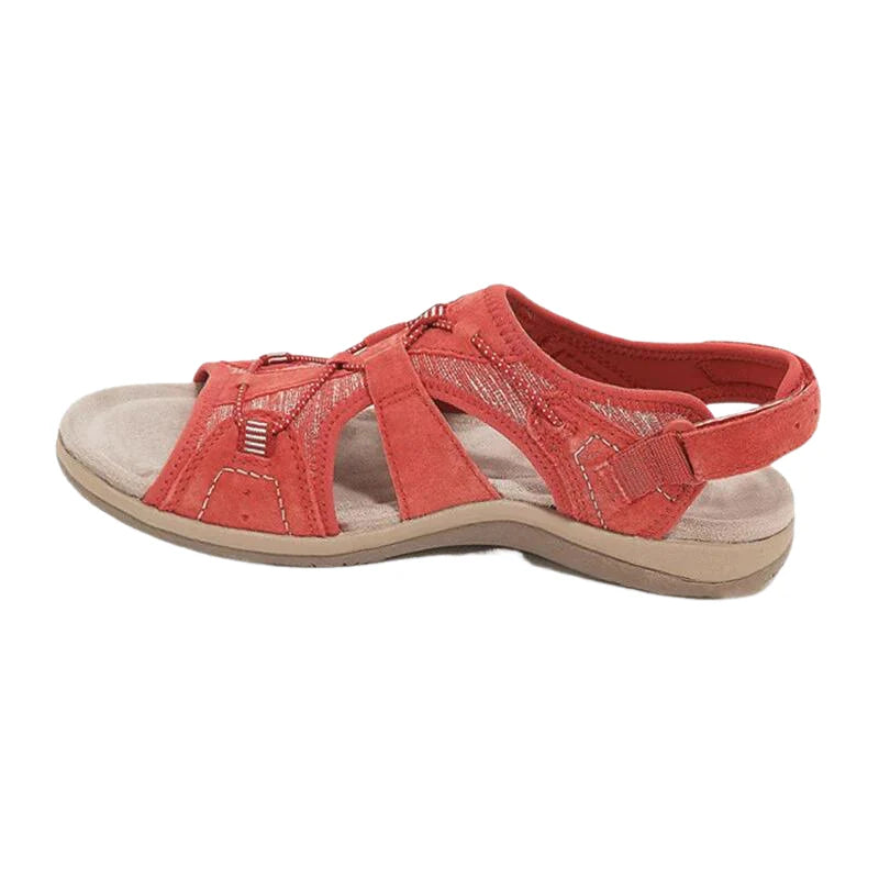 Balbina - Komfortable Strand Sandaler med Åben Tå Rød