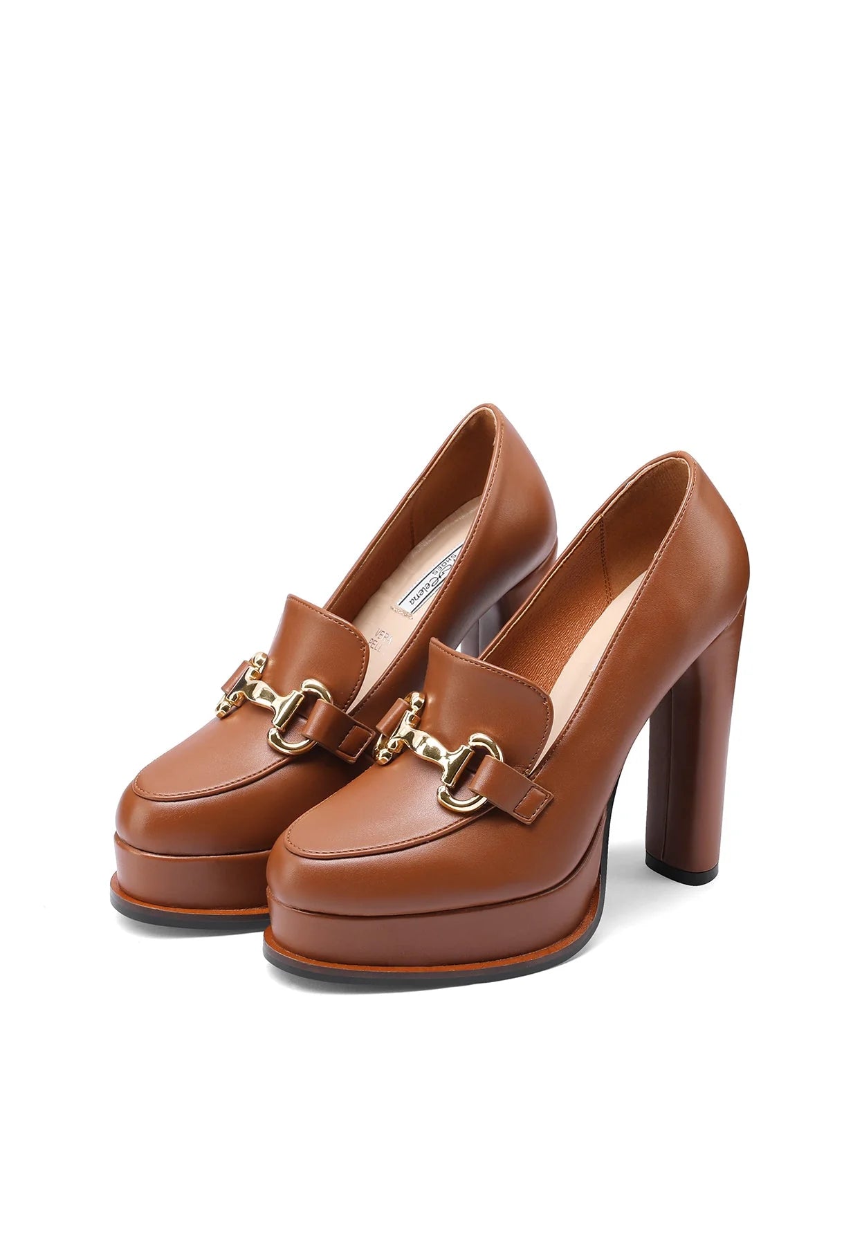 Cyra - Dame Loafers i Økolæder med Hæl Brun
