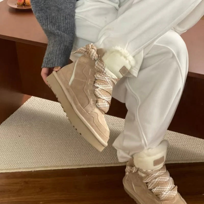 Dania - Komfortable Vinter Sneakers til Kvinder Beige