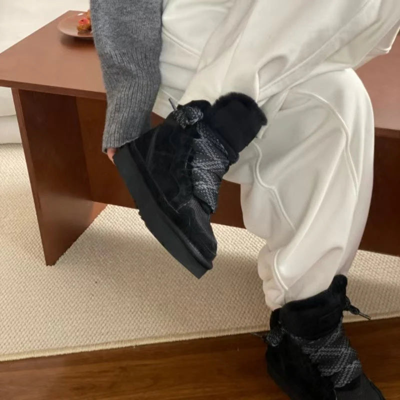 Dania - Komfortable Vinter Sneakers til Kvinder Sort