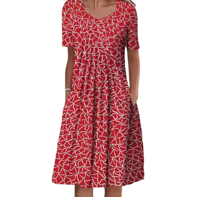 Camilla - Blomstret Kjole med Lommer i Casual Stil