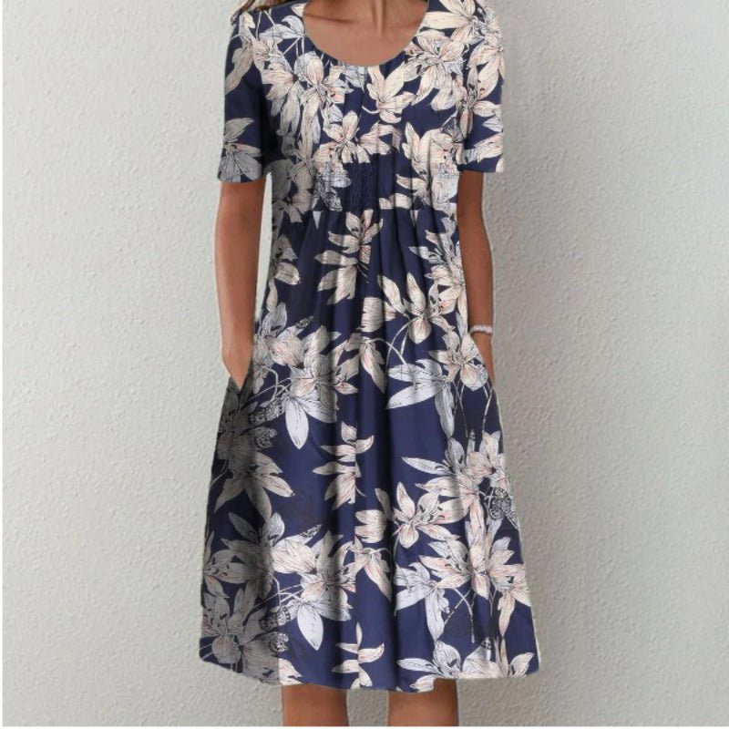 Camilla - Blomstret Kjole med Lommer i Casual Stil