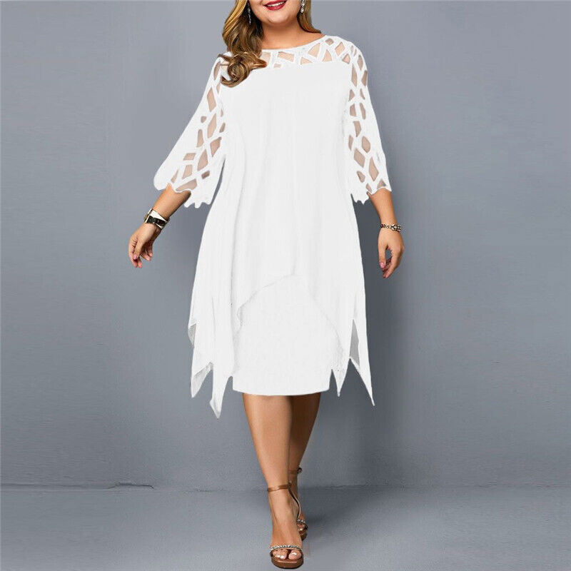 Belinda - Elegant Midi Kjole til Kvinder Plus Size