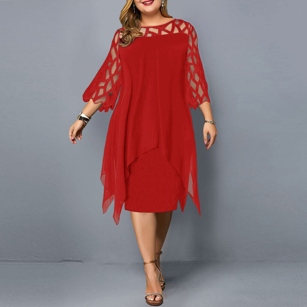 Belinda - Elegant Midi Kjole til Kvinder Plus Size