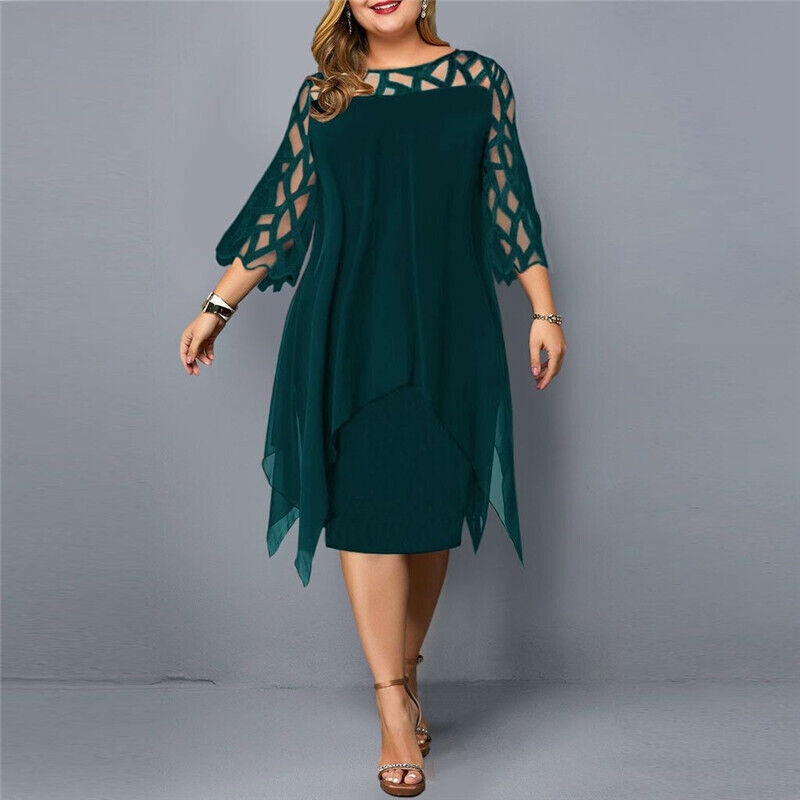 Belinda - Elegant Midi Kjole til Kvinder Plus Size