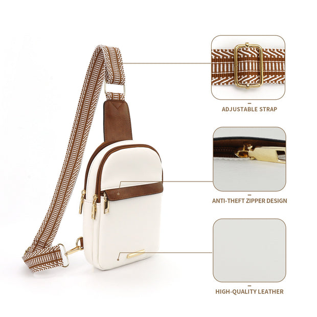 Detachable Leather Crossbody Bag - Dual-Purpose Design