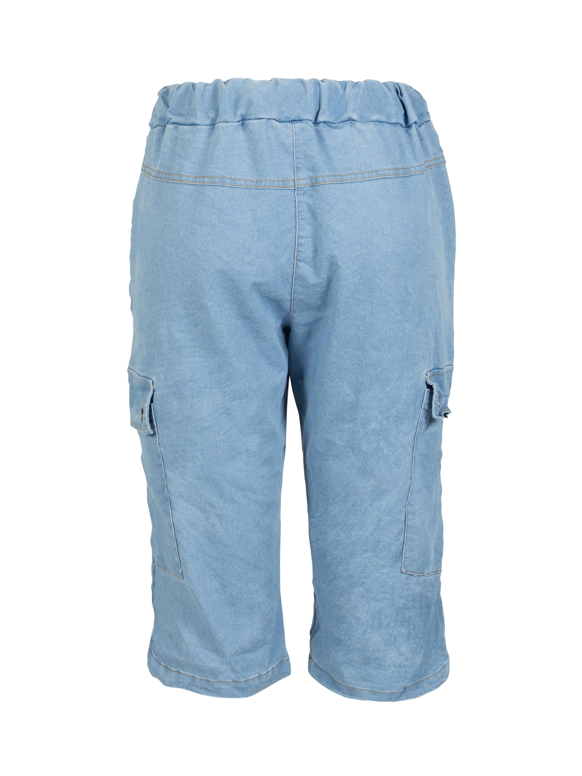 Alice - Lyseblå Cargo Shorts i Knælængde Lyseblå