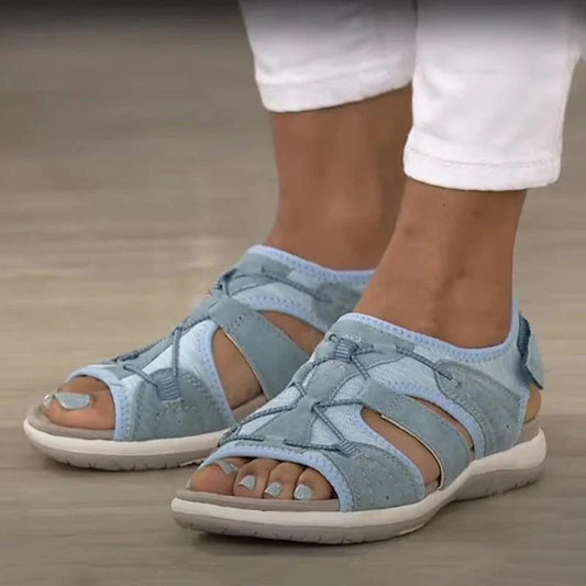 Balbina - Komfortable Strand Sandaler med Åben Tå Blå