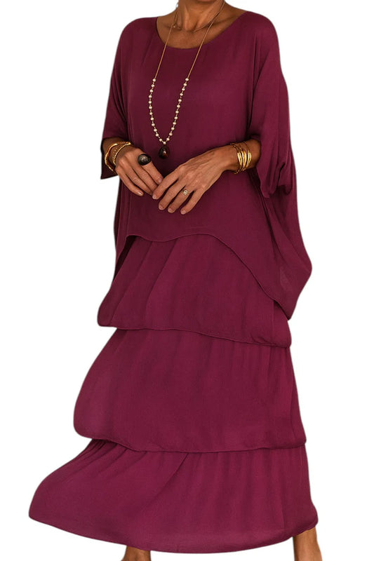 Gustav - Kvinders Elegant A-Line Maxi Kjole Rosa