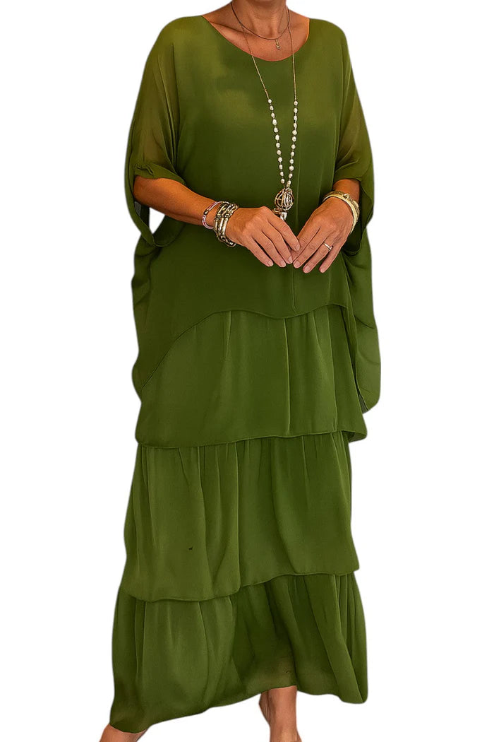 Gustav - Kvinders Elegant A-Line Maxi Kjole Rosa Sort Grå